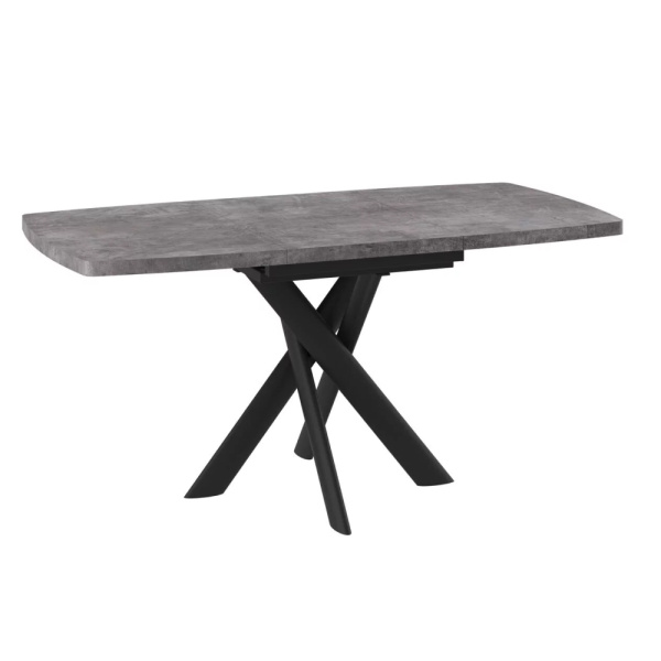 Стол LEONEL-110, раздвижной 110(145)х80, ДЫМЧАТАЯ КЕРАМИКА/ЧЕРНЫЙ LEONEL 110